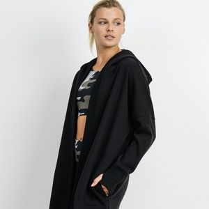 MONO B OPEN FRONT LONGLINE HOODIE CARDIGAN